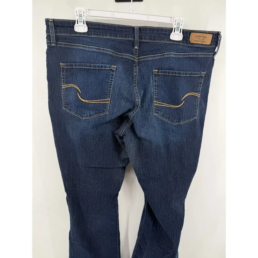 Levi Strauss Signature Modern Bootcut Stretch Dark Wash Jeans Womens 38x31